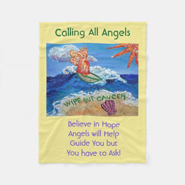 Cancer Angel Chemo Couverture en polaire floue per (Devant)