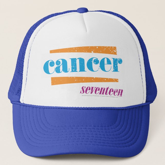 Cancer Aqua Truckerkappe (Vorderseite)