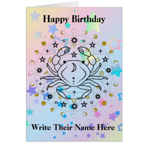 Cancer Astrologie Carte d'anniversaire 21 juin-22 