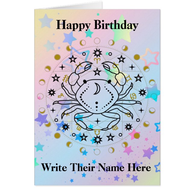 Cancer Astrologie Carte d'anniversaire 21 juin-22  (Devant)