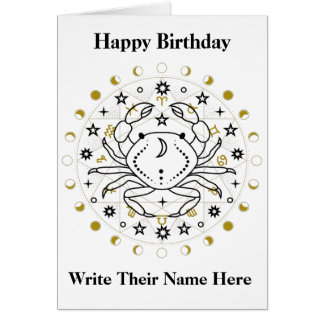 Cancer Astrologie Carte d'anniversaire 21 juin-22