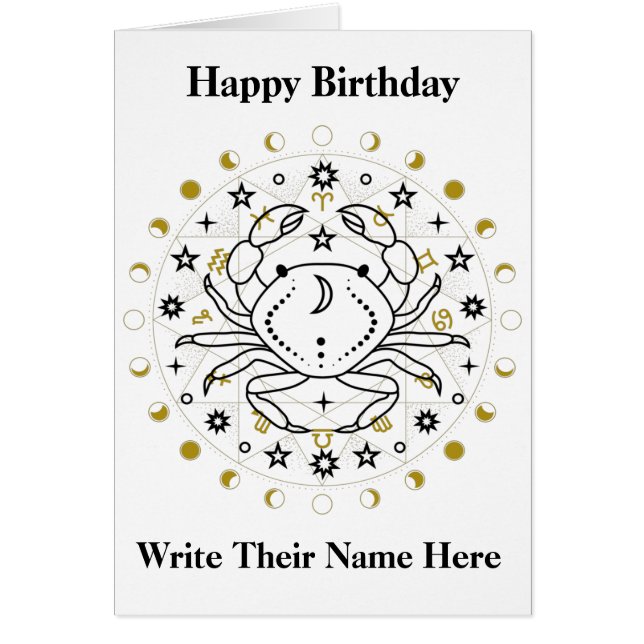 Cancer Astrologie Carte d'anniversaire 21 juin-22  (Devant)