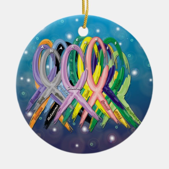 Cancer Awareness Ribbons Keramik Ornament (Vorne)