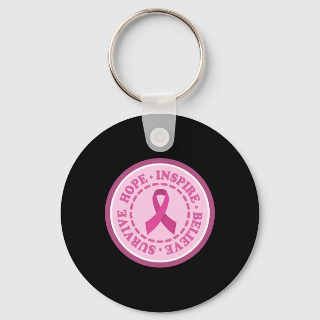 Cancer Awareness Survive Hope Inspire Believe  Schlüsselanhänger (Vorderseite)