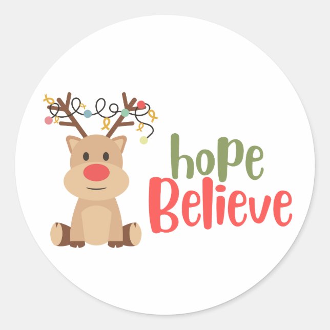 cancer de l'enfance. espoir croire Sticker de Noël (Devant)