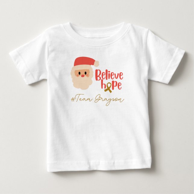 cancer de l'enfance Noël Personnalisé Baby T-shirt (Devant)