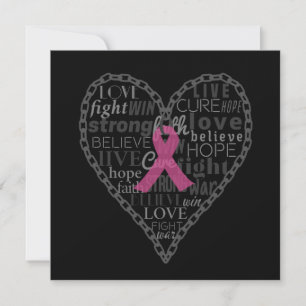 Cancer du sein, conscience, ruban rose carte plat