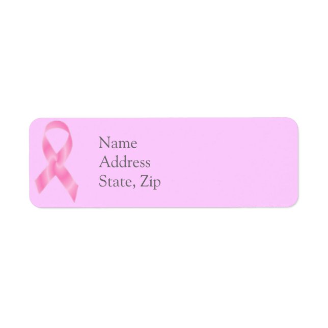 Cancer du sein étiquettes de ruban rose (Devant)