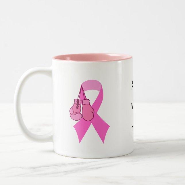 Cancer du sein Mug à deux tons (Gauche)