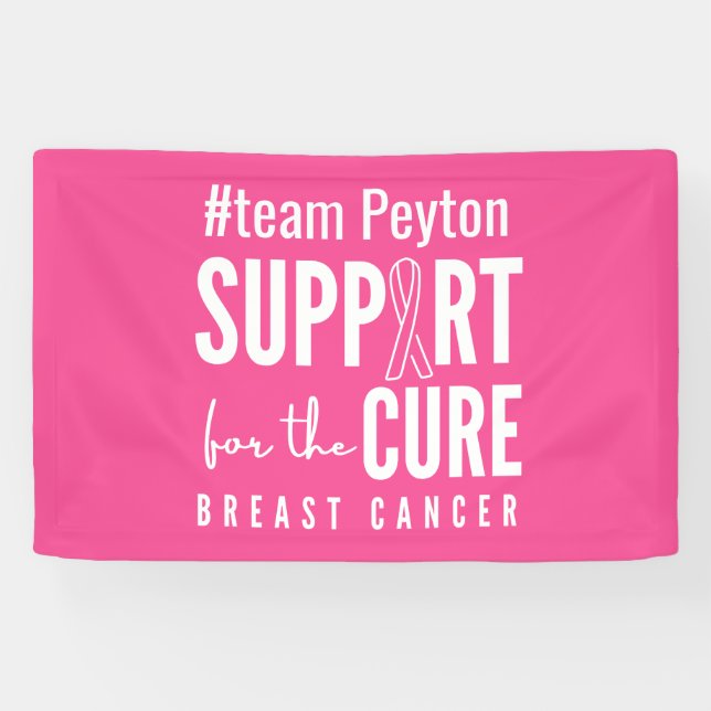 cancer du sein nom personnalisé Bannière Signet ro (Horizontal)