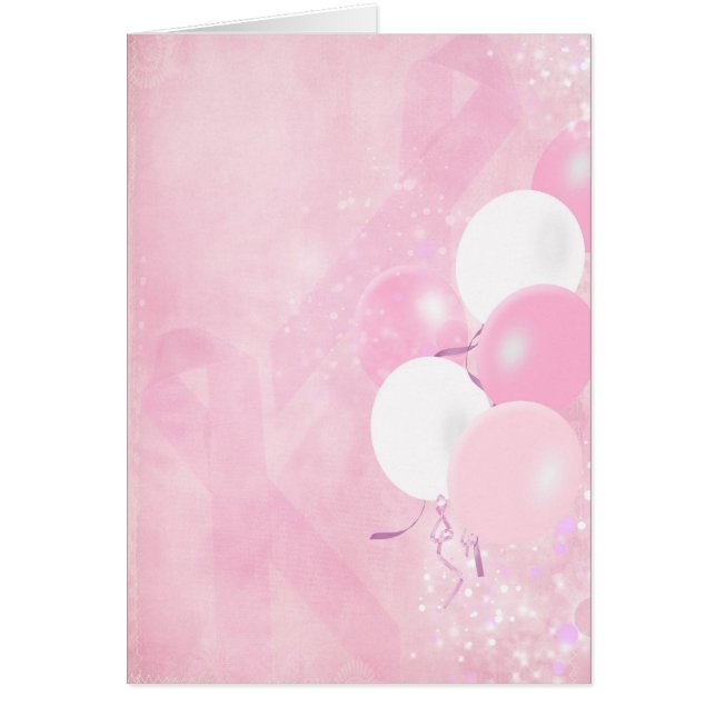 Cancer du sein Ruban rose avec ballons (Devant)