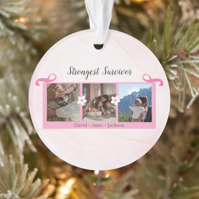 Cancer du sein Survivant Trois photos Collage Mug (Arbre)