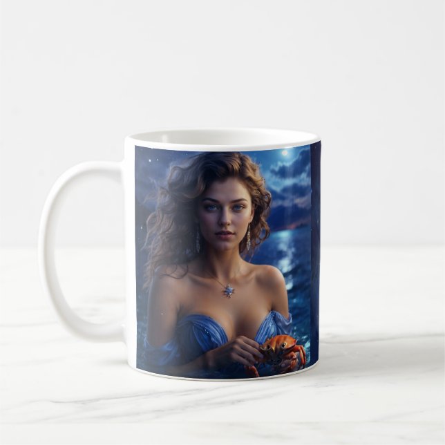 Cancer Femme Café Astrologique Mug (Gauche)