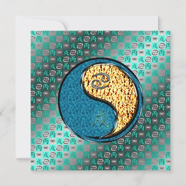 Cancer & Fire Dog Karte (Vorderseite)