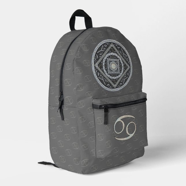 Cancer Mandala Bedruckter Rucksack (Rückseitige Ecke links)