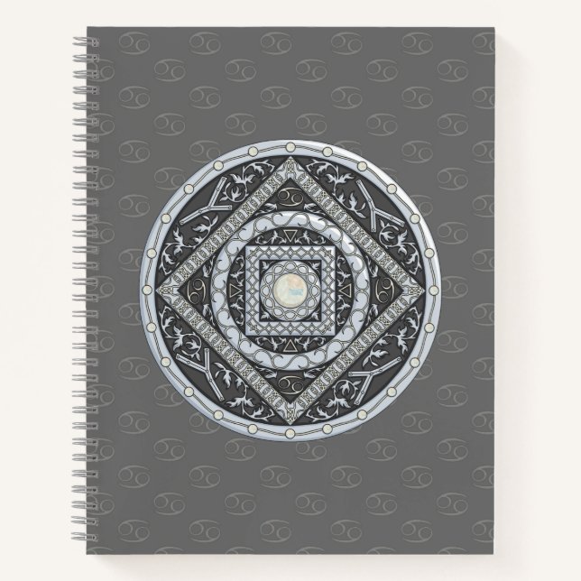 Cancer Mandala Spiral Notebook Notizbuch (Vorderseite)