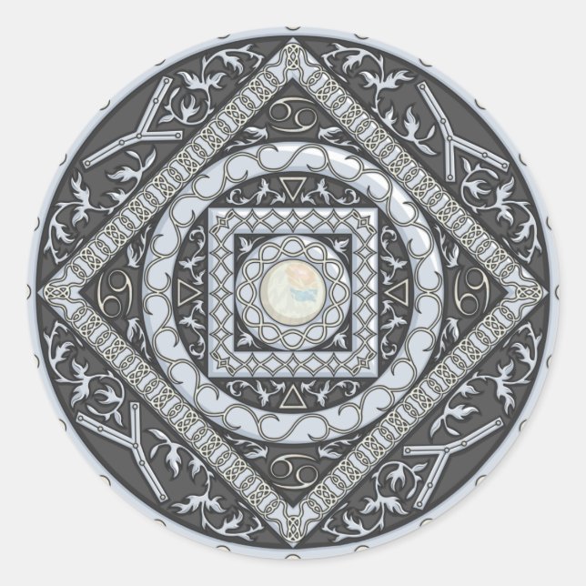 Cancer Mandala Sticker (Vorderseite)