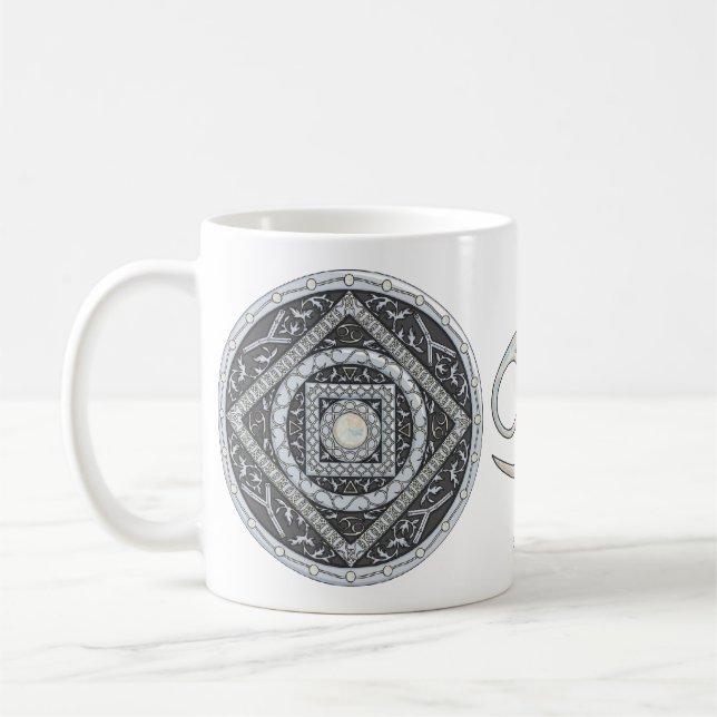 Cancer Mandala-Tasse Kaffeetasse (Links)