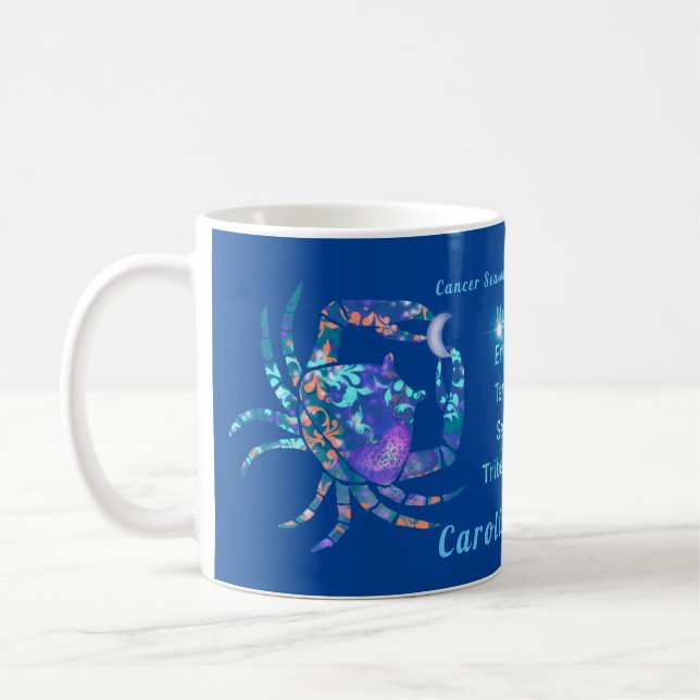 Cancer moderne de minuit café personnalisé tasse (Gauche)