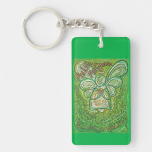 Cancer Poem Green Guardian Angel Pendentif Porte -