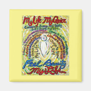Cancer Poème Angle blanc Art Magnets personnalisés