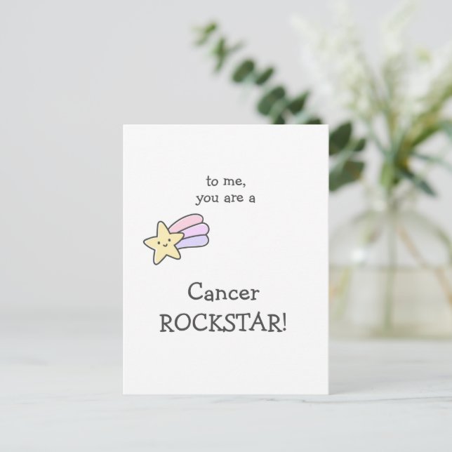 Cancer Rock Star! So stolz auf dich! Förderung Postkarte (Stehend Vorderseite)