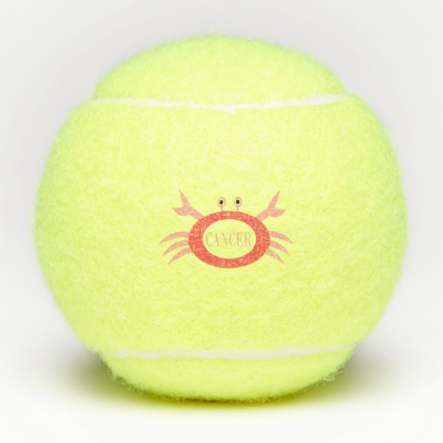 Cancer Star Sign Crab Tennis Balls Tennisbälle (Vorderseite)