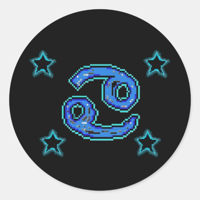 CANCER Stars Runder Aufkleber (Vorderseite)