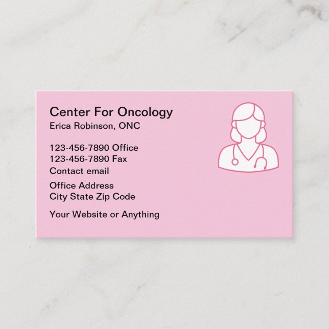 Cancer Theme Oncologist Business Cards Visitenkarte (Vorderseite)