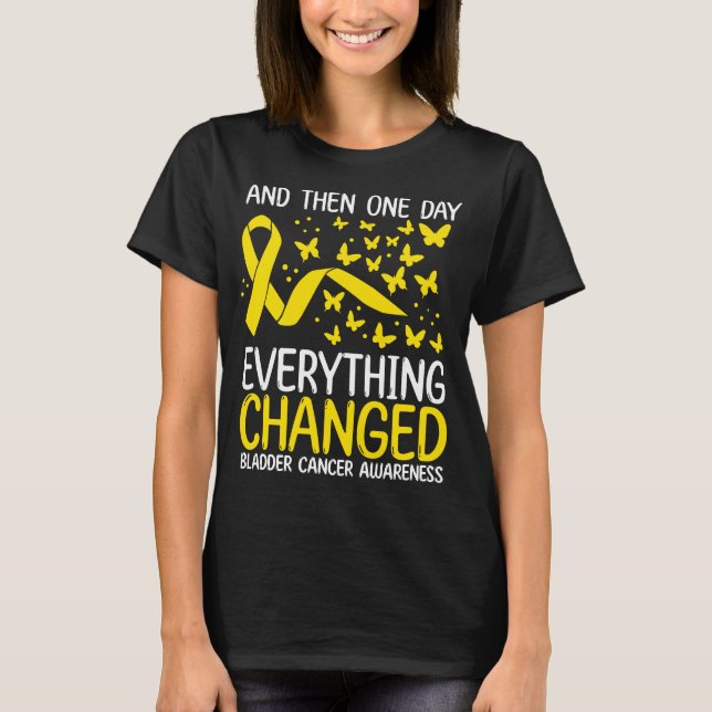 Cancer Warrior Ribbon Bladder Cancer Awareness T-Shirt (Vorderseite)