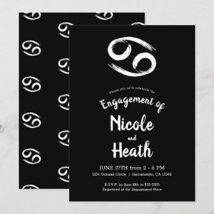 CANCER Zodiac Astrologie Sommer Engagement Party Einladung