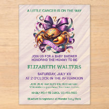 Cancer Zodiac Baby Shower Lavender and Green