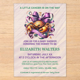 Cancer Zodiac Baby Shower Lavender and Green Acryleinladungen