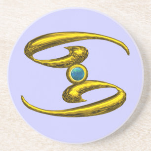 CANCER ZODIAC BIRTHDAY JEWEL Blue Opale , Getränkeuntersetzer