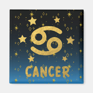 Cancer Zodiac bleu et or aimant