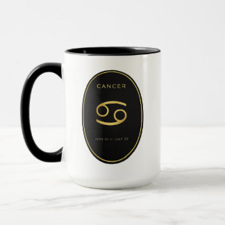 Cancer Zodiac Gold Oval Emblem Mug | Luxury Astrol
