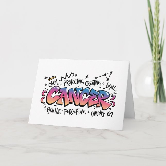 Cancer Zodiac Graffiti   Karte (Vorderseite)