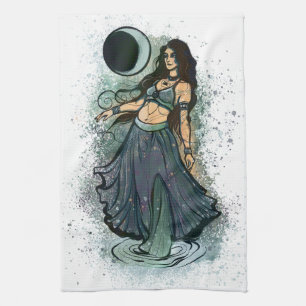 Cancer Zodiac MoonChild Goddess Bly Dancer Geschirrtuch