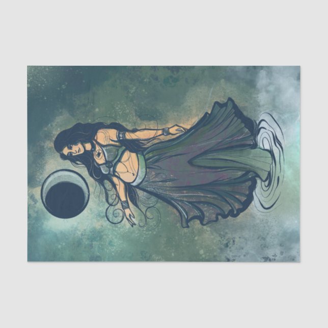 Cancer Zodiac MoonChild Goddess Bly Dancer Seidenpapier (Vorderseite)