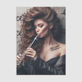 Cancer Zodiac Musician Klarinette Decoupage Seidenpapier