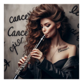 Cancer Zodiac Musician Klarinette Poster
