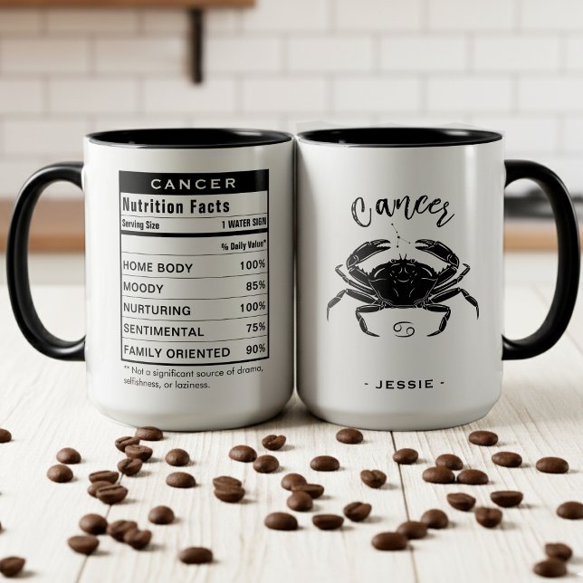 Cancer Zodiac Sign Astrology Nutrition Facts Tasse (Cancer Zodiac Sign Astrology Nutrition Facts Mug
)