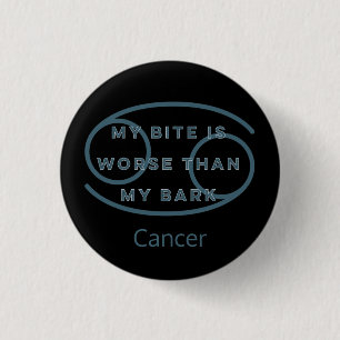 Cancer Zodiac Sign Fusion Zitat Blue Text Geburtst Button