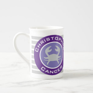 Cancer Zodiac Star Sign mit dem Namen des Eigentüm Prozellantasse