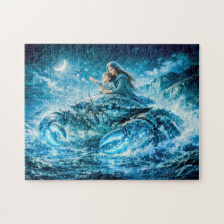 Cancer Zodiac with Mother and Child Reaching for t