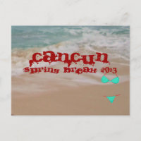 Cancun 2013 Spring Break Beach Waves Carte postale