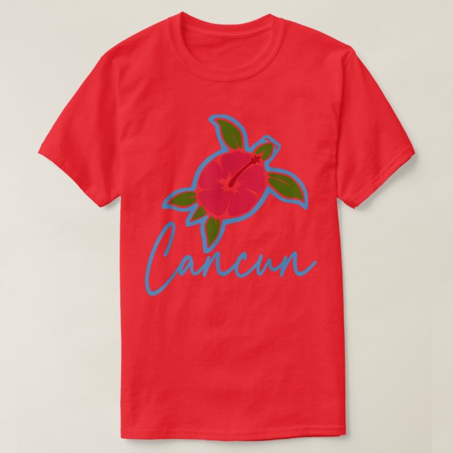 Cancun 2022 Sea Turtle Tropical Blume Vacation G T-Shirt (Design vorne)