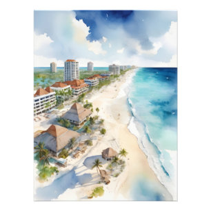 Cancun-Aquarell-Kunst Fotodruck