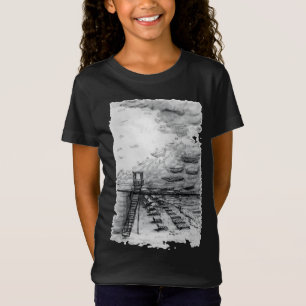 Cancun Beach bewölkt schwarz-weiß T-Shirt