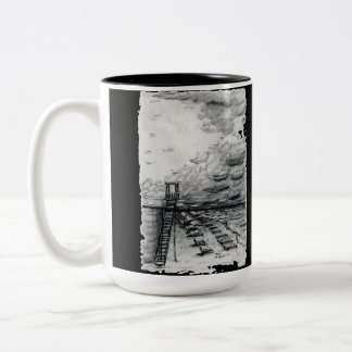 Cancun Beach bewölkt schwarz-weiß Zweifarbige Tasse